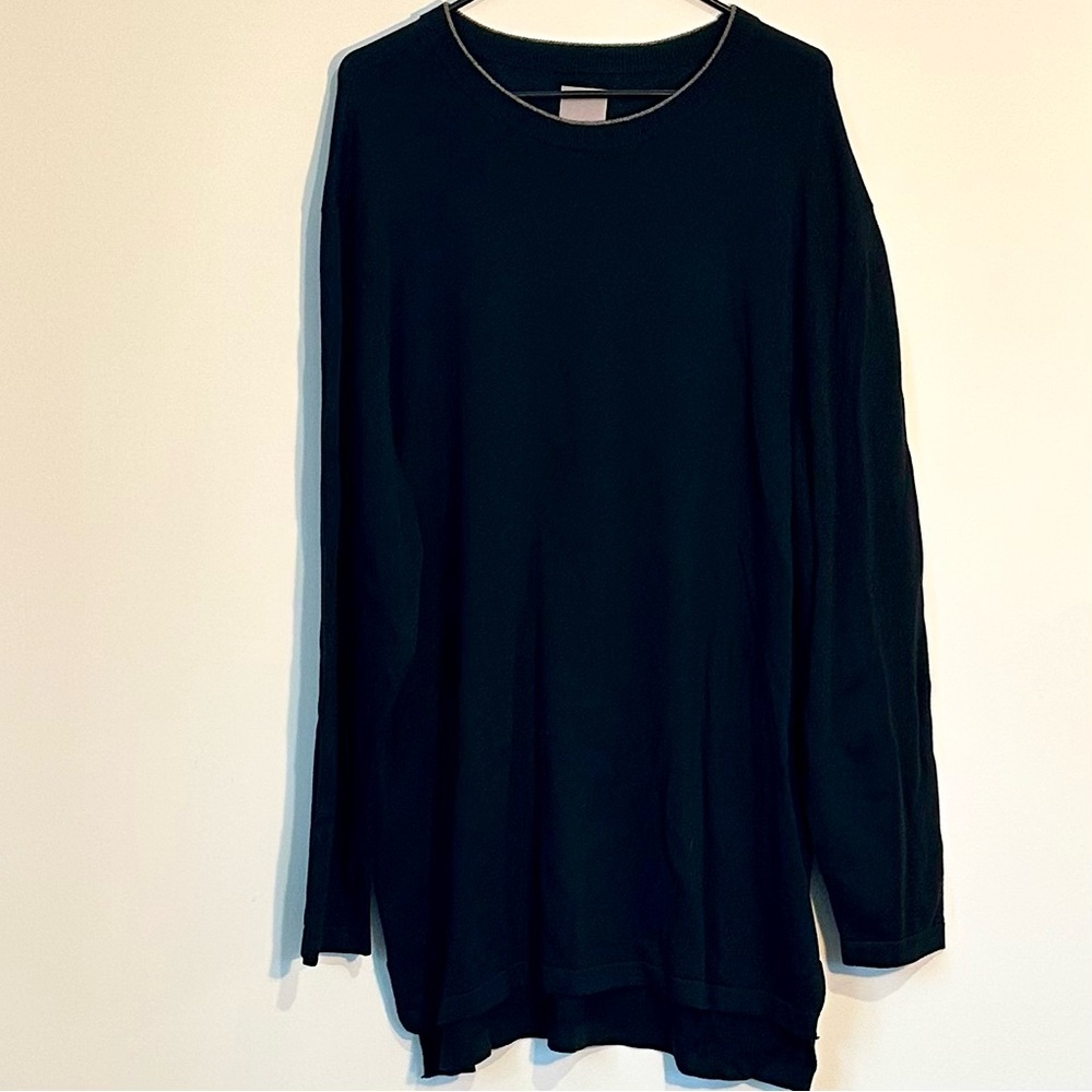 NWT A-Frame Black Halvorsen Longer Length Step Hem Sweater - Size: XXL